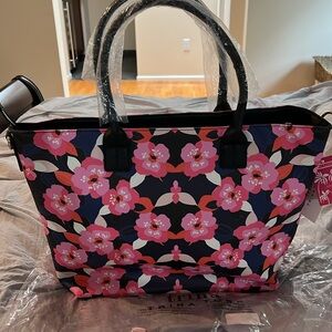 Trina Turk Tote NWT Double Handle print Detachable Shoulder strap Vegan leather